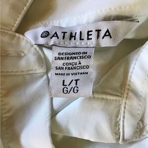 Athleta Womens Urbanite 2.0 Button Down Shirt White Size L/T